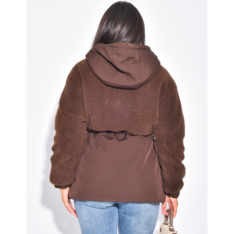 Parka-artige Daunenjacke aus Lammfell