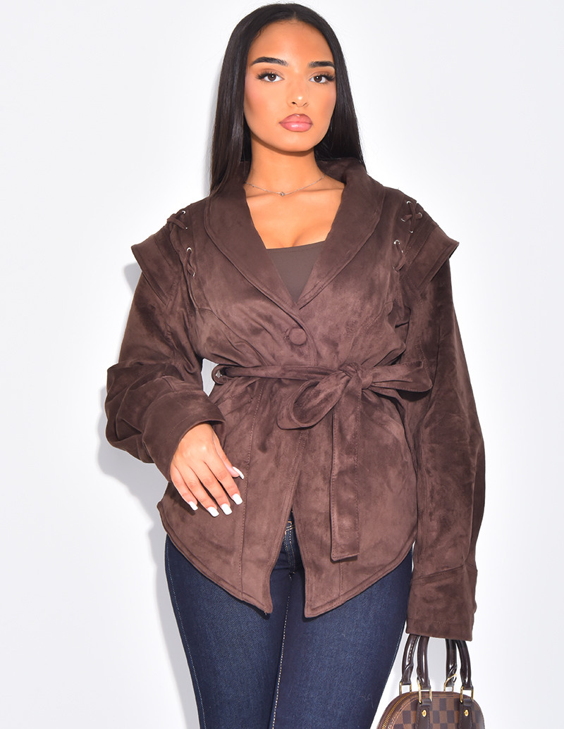 Structured suede-effect...