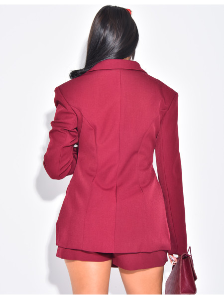 Veste blazer cintrée avec boutons dorés