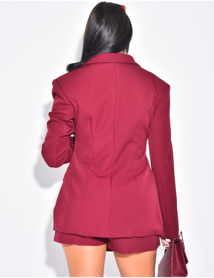 Veste blazer cintrée avec boutons dorés