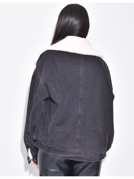Jeansjacke mit Pelzfutter