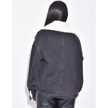 Jeansjacke mit Pelzfutter