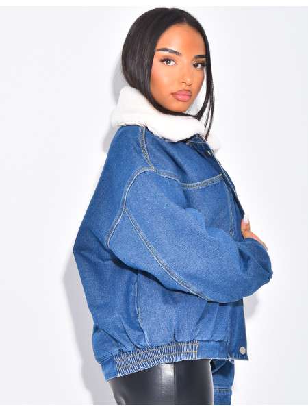 Jeansjacke mit Pelzfutter