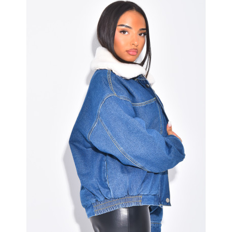 Jeansjacke mit Pelzfutter