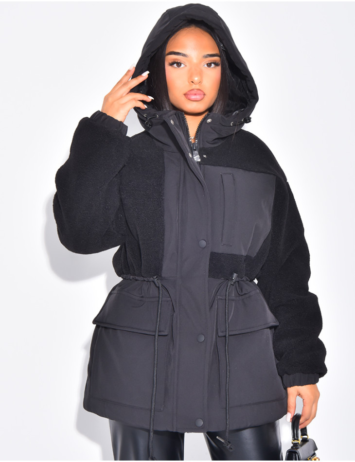 Parka-style sheepskin coat