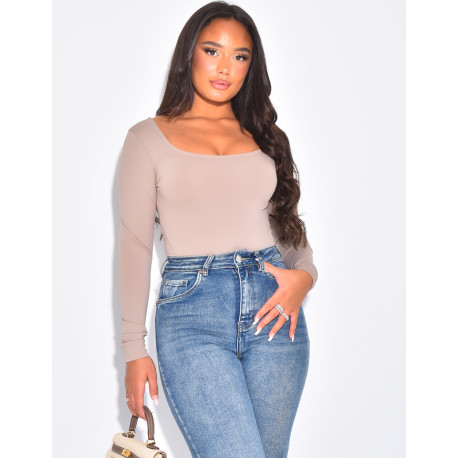 Body moulant col rond gainant
