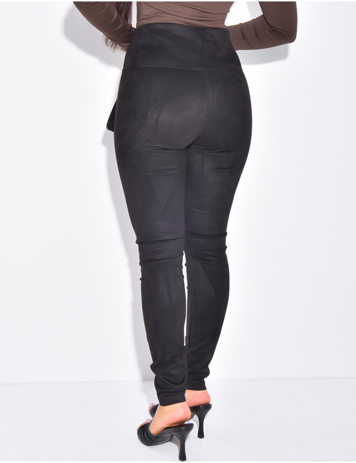 Legging taille haute effet daim