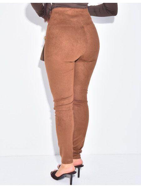 Legging taille haute effet daim