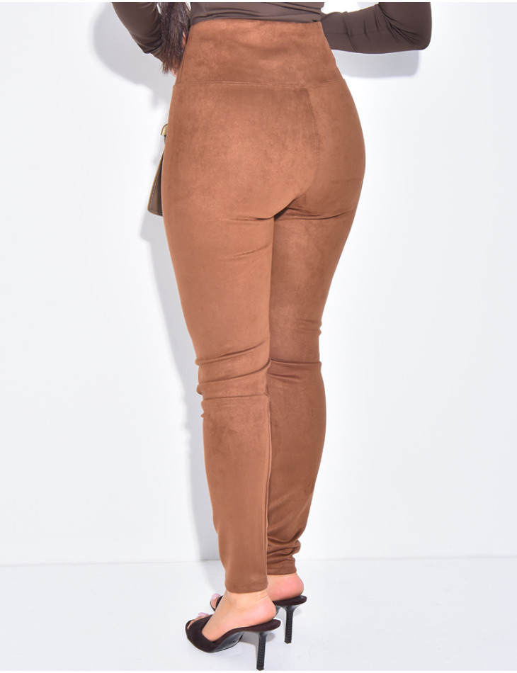 Legging taille haute effet daim