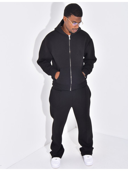 Hosen- und Kapuzenjacken-Set mit Eiffelturm-Relief