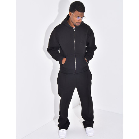 Hosen- und Kapuzenjacken-Set mit Eiffelturm-Relief