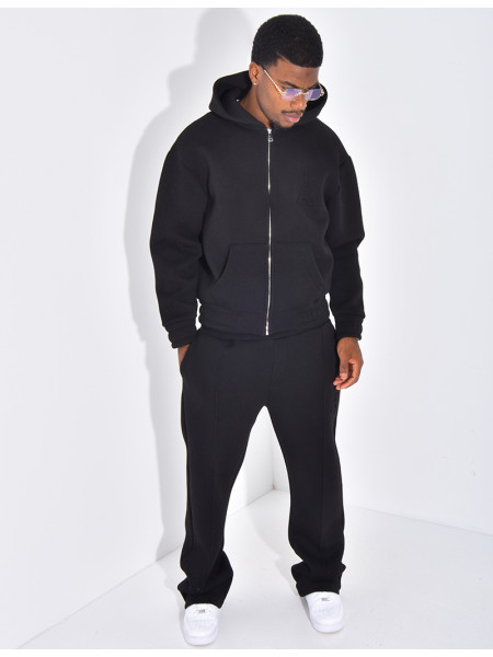 Hosen- und Kapuzenjacken-Set mit Eiffelturm-Relief