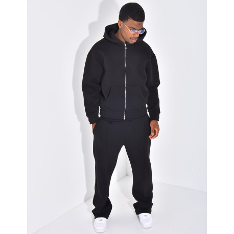 Hosen- und Kapuzenjacken-Set mit Eiffelturm-Relief