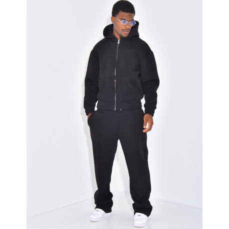 Hosen- und Kapuzenjacken-Set mit Eiffelturm-Relief