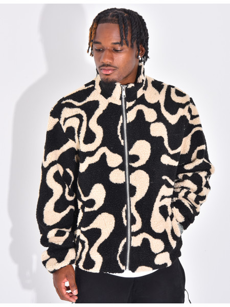 Veste à motifs en peau de mouton
