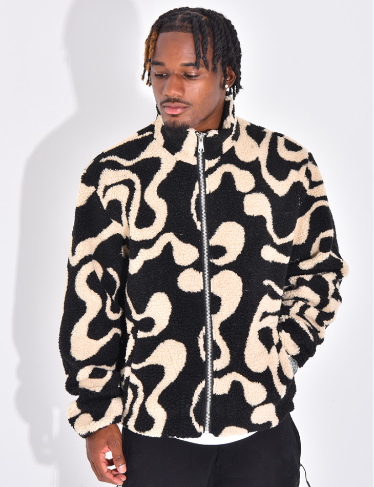 Veste à motifs en peau de mouton