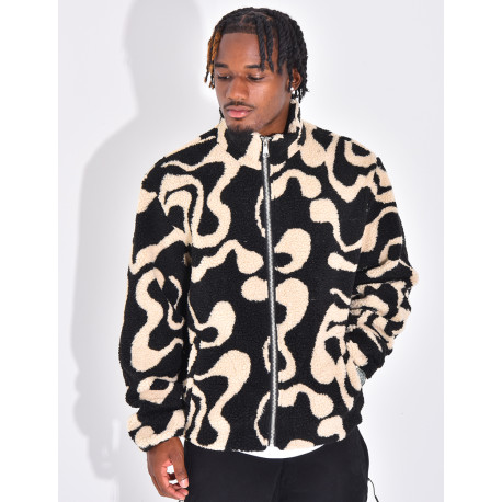 Veste à motifs en peau de mouton