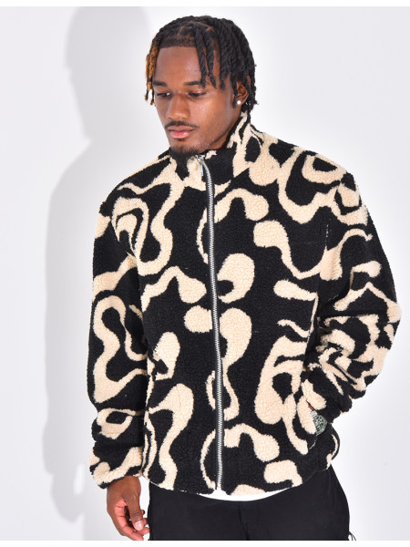 Veste à motifs en peau de mouton