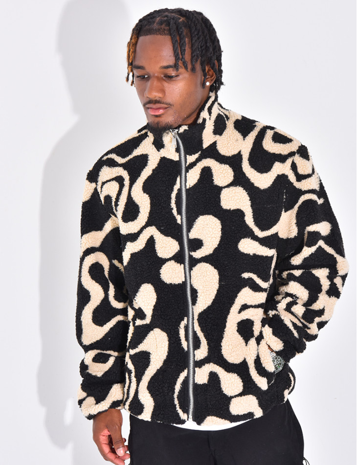 Veste à motifs en peau de mouton