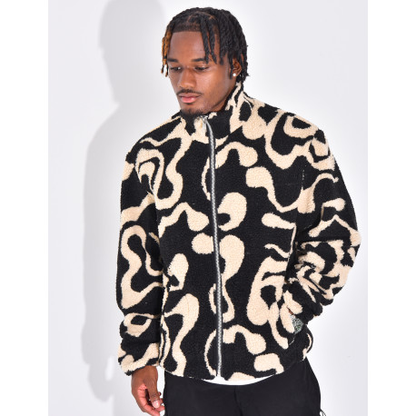 Veste à motifs en peau de mouton