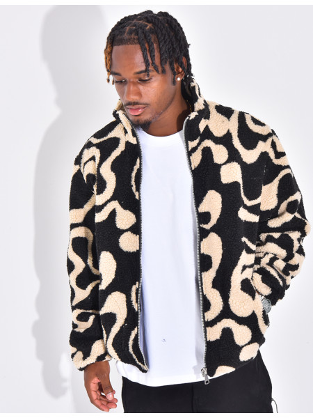 Veste à motifs en peau de mouton