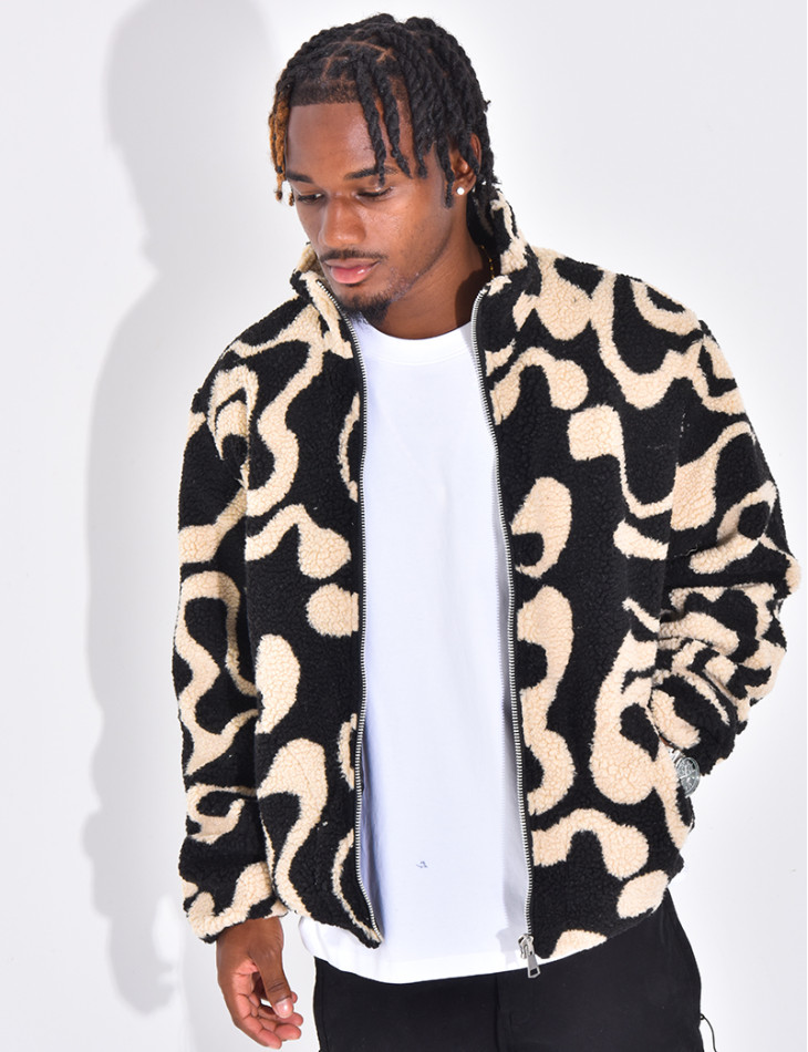 Veste à motifs en peau de mouton