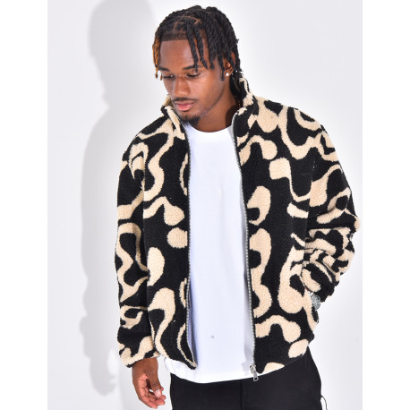 Veste à motifs en peau de mouton