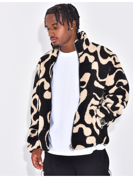 Veste à motifs en peau de mouton