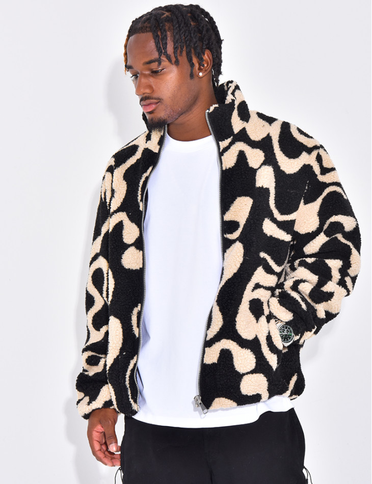 Veste à motifs en peau de mouton