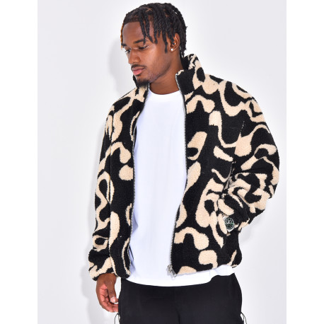 Veste à motifs en peau de mouton