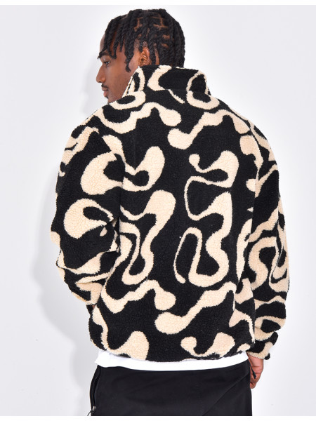 Veste à motifs en peau de mouton