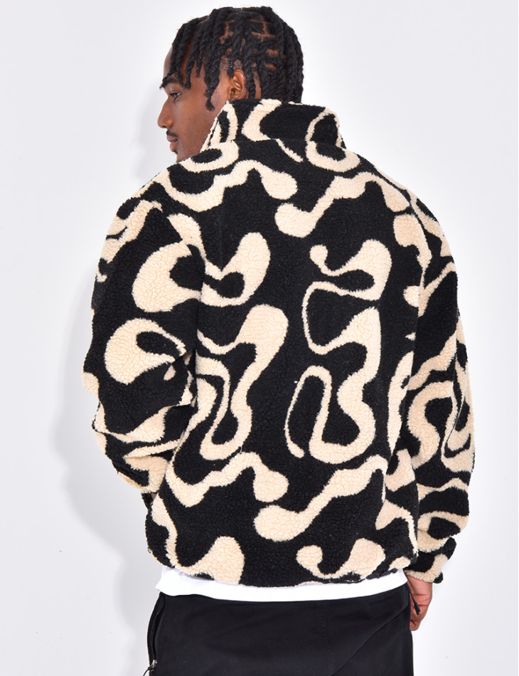 Veste à motifs en peau de mouton