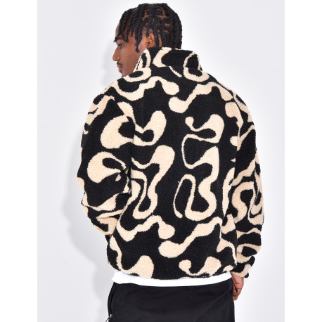 Veste à motifs en peau de mouton