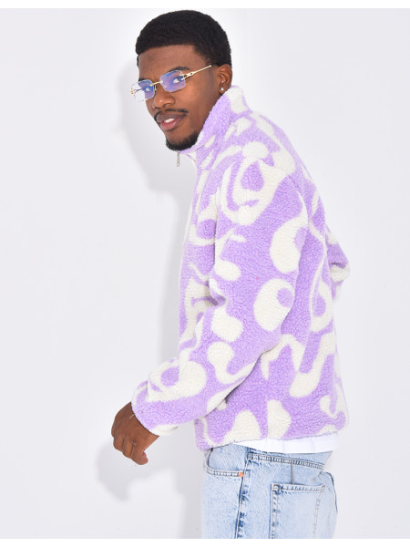 Veste à motifs en peau de mouton