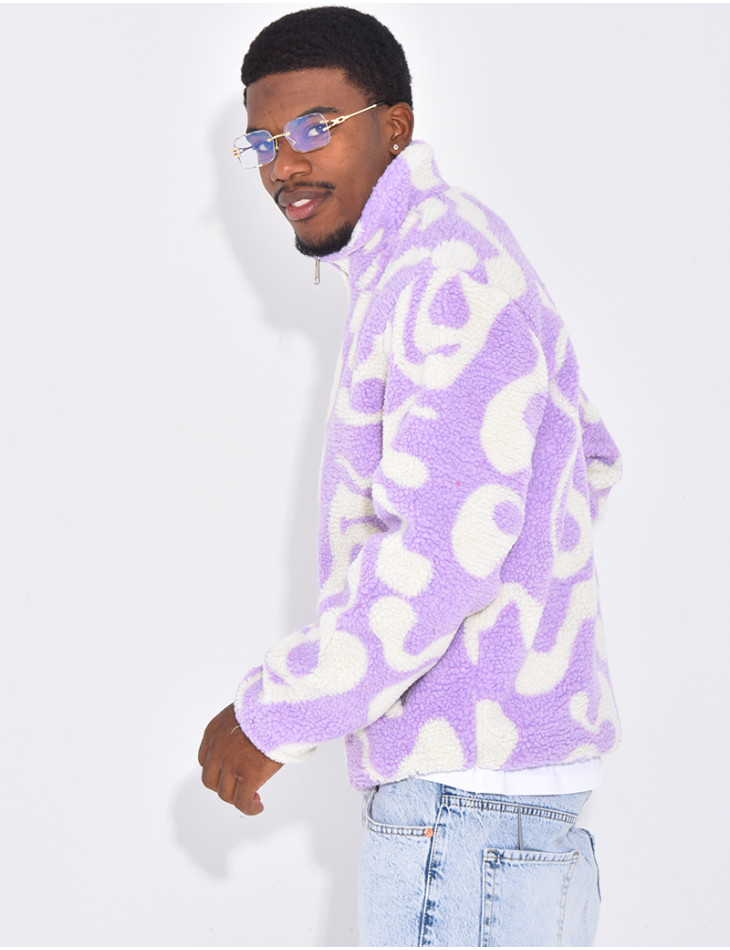 Veste à motifs en peau de mouton