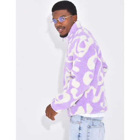 Veste à motifs en peau de mouton