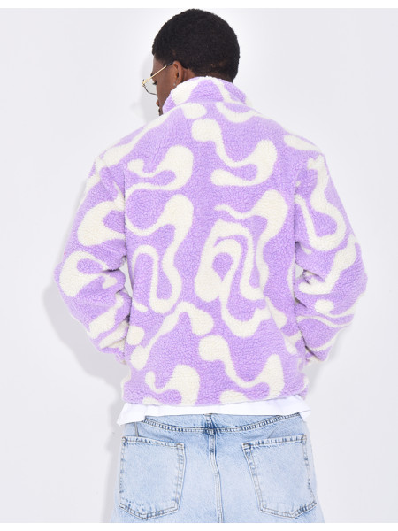 Veste à motifs en peau de mouton