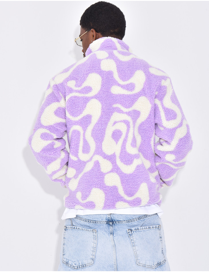 Veste à motifs en peau de mouton
