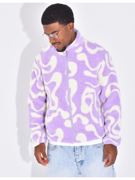 Veste à motifs en peau de mouton