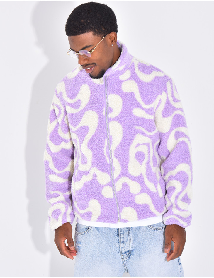 Veste à motifs en peau de mouton