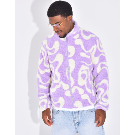 Veste à motifs en peau de mouton