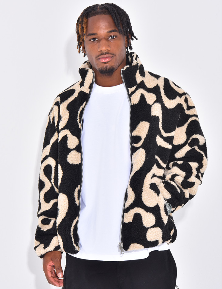 Veste à motifs en peau de mouton