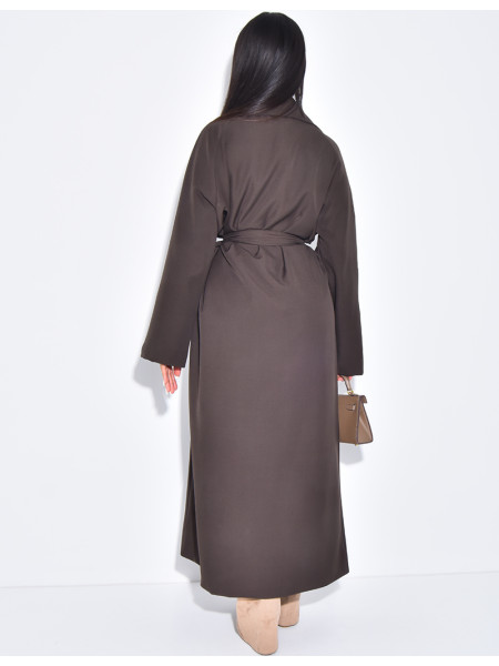 Trench long et fluide à nouer à la taille