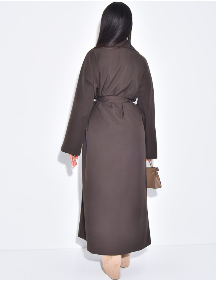 Trench long et fluide à nouer à la taille