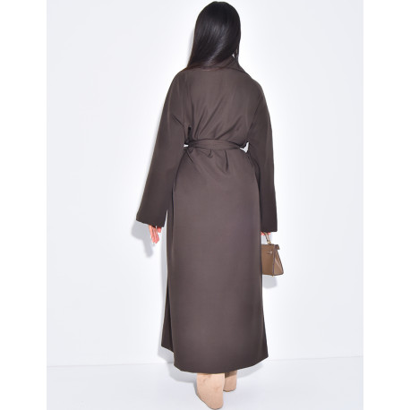 Trench long et fluide à nouer à la taille