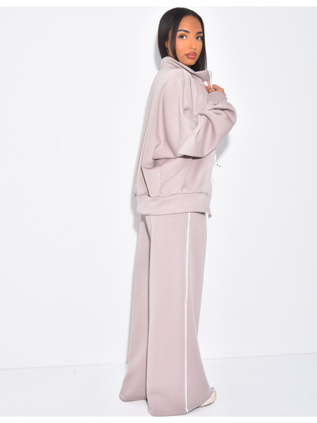 Ensemble de jogging pantalon et veste à coutures contrastantes