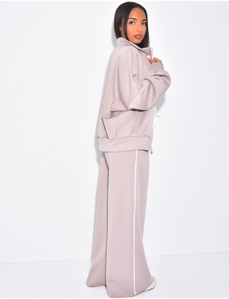 Ensemble de jogging pantalon et veste à coutures contrastantes