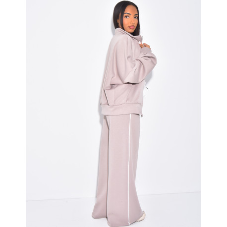 Ensemble de jogging pantalon et veste à coutures contrastantes