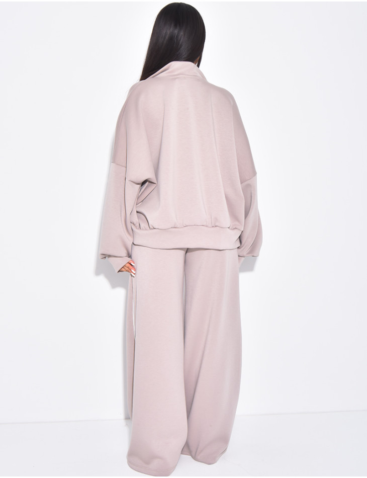 Ensemble de jogging pantalon et veste à coutures contrastantes