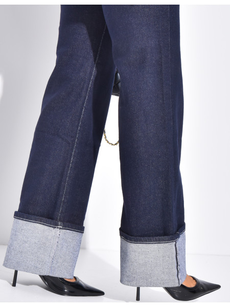 Ensemble en jeans pantalon et veste courte à revers